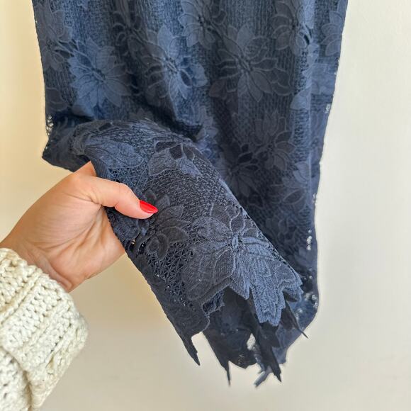 Banana Republic Bow Back Lace Sleeveless Shift Mini Dress Blue 4 NWT - Picture 4 of 9